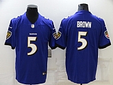 Nike Ravens 5 Marquise Brown Purple Vapor Untouchable Limited Jersey,baseball caps,new era cap wholesale,wholesale hats